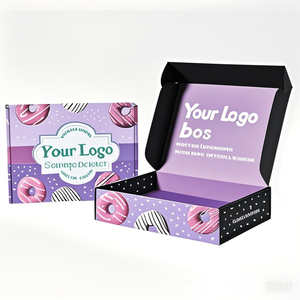 กล่องกระดาษโดนัททำจากกระดาษคราฟท์ลูกฟูกแบบย่อยสลายได้กล่องกระดาษโดนัทกันน้ำใช้ยูวีสำหรับจัดส่งอาหารก๋วยเตี๋ยว - Product Image 2