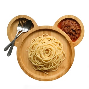Plateau de service en bois <span class=keywords><strong>Mickey</strong></span> Mouse pour enfants, assiettes en forme d'ours, <span class=keywords><strong>assiette</strong></span> en bois de teck, <span class=keywords><strong>assiette</strong></span> personnalisée en forme d'animal pour servir des collations et décorer - Product Image 1