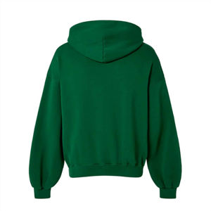 Sweat à capuche en éponge française avec logo personnalisé surdimensionné avec ourlet brut et logo brodé Sweat à capuche d'hiver pour homme avec bas - Product Image 2