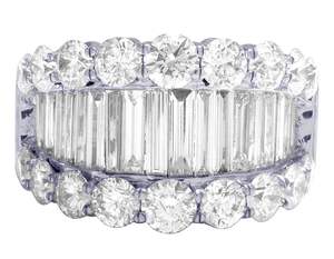 925สเตอร์ลิงเงินเย็นออกบาแกตต์และแหวนเพชรมอสซาไนต์ทรงกลมสำหรับผู้ชายแหวนฮิปฮอปสำหรับผู้หญิงเครื่องประดับแฟชั่น - Product Image 2