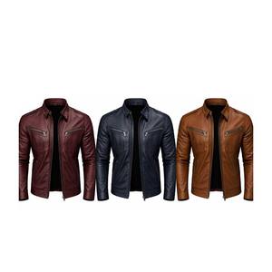 Chaqueta de Cuero para Hombre, Nueva Moda, Chaqueta de Cuero Cortavientos, Gran Venta - Product Image 6