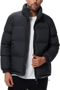 Veste matelassée en toile pour homme avec logo personnalisé en gros, manteau d'hiver chaud, col montant, fermeture éclair, imperméable, écologique, rembourrée - Product Image 3