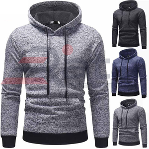 100% Cotton Pullover Hoodies for Men OEM Customizable Logo Slim Fit Sportswear in Solid <b>Flannel</b> Styles for Winter - Product Image 6