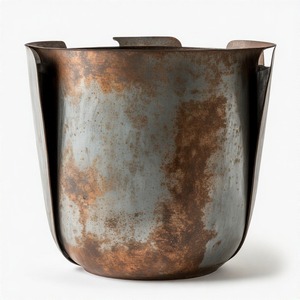 Urna real botánica de metal con asas arqueadas y acabado con hoyuelos para exhibiciones de patrimonio interior o espacios de jardín mediterráneo - Product Image 6