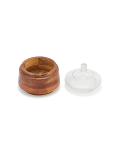Vintage Wooden <b>Spice</b> <b>Jar</b> with Glass Lid Modern Design Kitchen Gadget for Seasoning Bottles Salt Cellar Sugar Bowl Pepper Box - Product Image 5