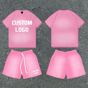 Conjuntos Deportivos Personalizados de Alta Calidad para Hombre, 2 Piezas, Pantalones Deportivos, Camisetas con Efecto Desgastado por el Sol, Conjunto de Dos Piezas con Pantalones Cortos para Hombre, Novedad 2026 - Product Image 5