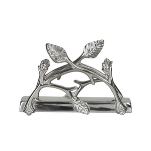 Meilleure vente Porte-serviettes en métal élégant au design feuille d'argent Porte-serviettes en tissu pour la décoration de la table à manger et les fêtes à un prix abordable - Product Image 1