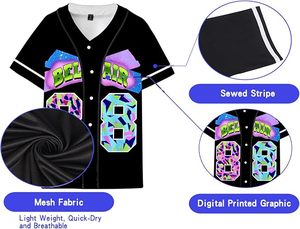 เสื้อเบสบอลลายทางของผู้ชายเครื่องแบบกลางแจ้งระบายอากาศพร้อมพิมพ์ชื่อและหมายเลขแบบกำหนดเอง - Product Image 6