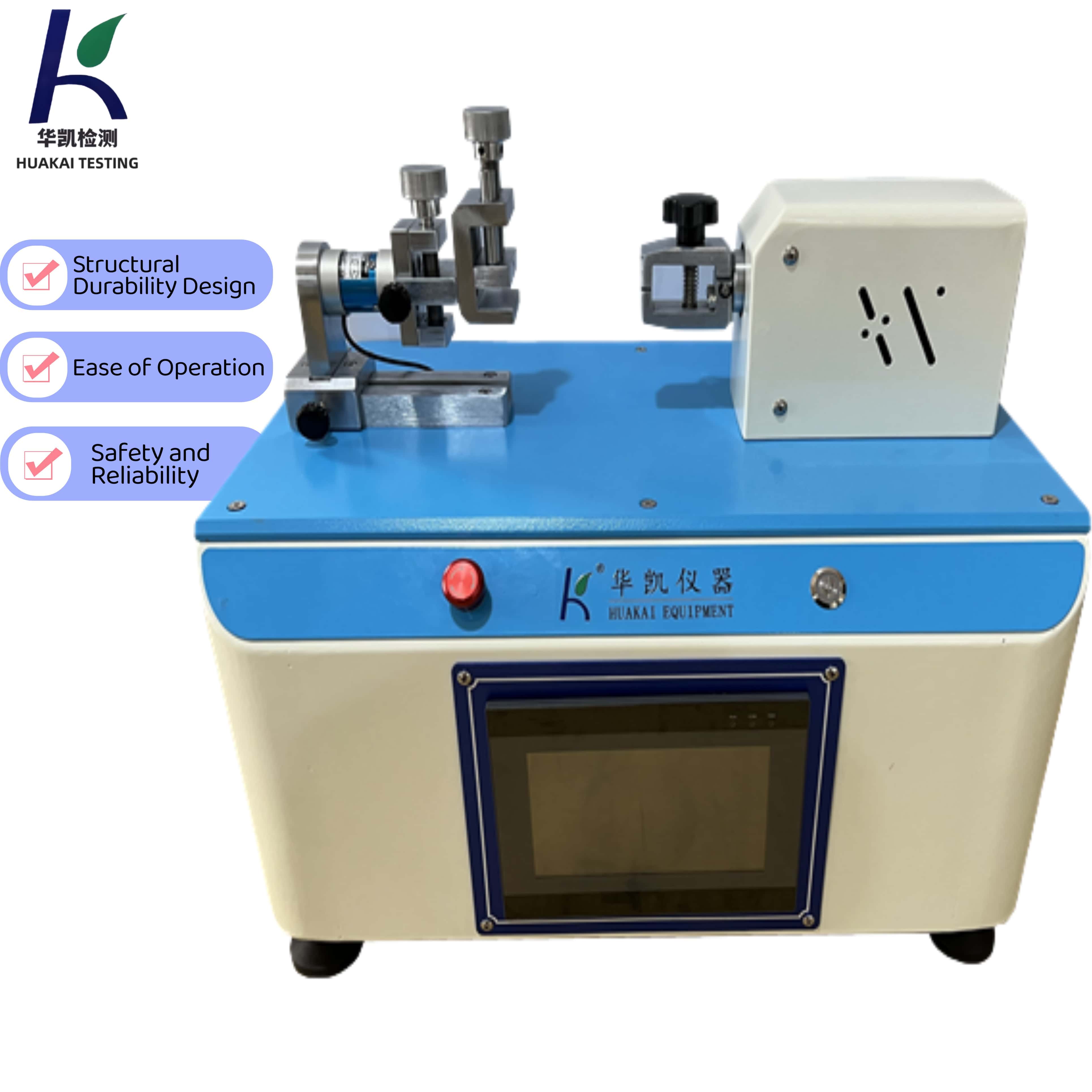 HUAKAI Zipper Torque Tester Bidirectional Torsion Pull Tab Resistance for Test Equipment Luggage Garment Zipper Quality Control