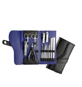Kits de manucure de haute qualité par Zachary Industries, ensemble de 15 pièces de coupe-ongles de couleur noire, rouge, argent - Product Image 1