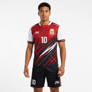 Uniformes de Fútbol Personalizados para Adultos, Impresión Digital 100% Poliéster, Manga Corta, Jersey de Fútbol, Conjunto de Uniforme de Club con su Propia Marca - Product Image 4