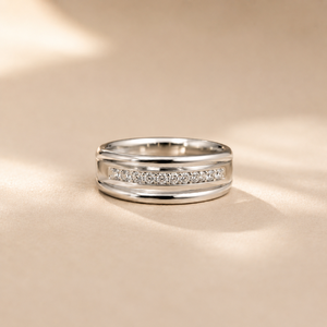 Rose Gold Plated Princess Cut CZ Eternity Band <b>Ring</b> - Product Image 2
