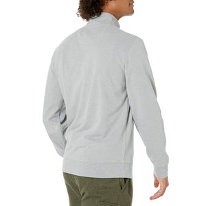 Sweat-shirts à manches longues pour hommes en coton mélangé, col montant, demi-zip, décontractés, de haute qualité, vente en gros - Product Image 2