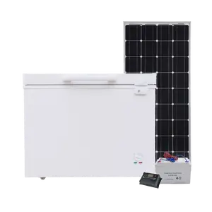 DC 12/24V chest solar freezer horizontal single door foaming thickness 110 mm compressor refrigerant R134a homeaoppliance