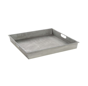 Square Galvanized Metal Serving <b>Tray</b> with Handle for Dining Table & Home for Hotels Food & <b>Snacks</b> Serving <b>Tray</b> - Product Image 1