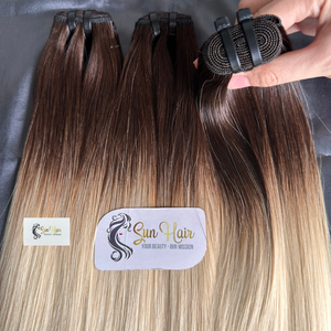 Extensiones de Cabello Humano Vietnamita con Alineación de Cutículas, Cabello Humano Virgen, Color Rubio Degradado Personalizado de Sun Hair Company - Product Image 5