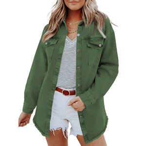 Vente en gros de vestes décontractées en jean pour femmes Vestes en jean durables de haute qualité pour femmes - Product Image 1