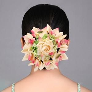 Hermosas flores rojas y blancas para mujeres y niñas, accesorios para el cabello artificial, Juda elegante para fiestas de boda, tocados de novia - Product Image 6