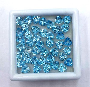 พลอยบุษราคัมสีฟ้าขนาด6มม. ตัดเป็นล้านล้านอัญมณีสีฟ้าบุษราคัมหินเจียระไนแบบปรับขนาดสำหรับทำเครื่องประดับโดยผู้ค้าส่ง - Product Image 5