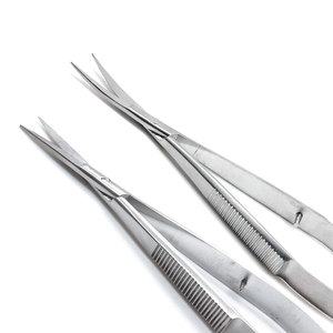 Ciseaux à suture Micro Castroviejo Yasargil, pointus, incurvés vers le haut, en acier inoxydable, ensemble d'instruments micro-chirurgicaux certifiés CE - Product Image 2