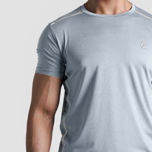 T-shirts de course Overland 100 % polyester Dry-Fit gris clair en tissu tricoté uni 160 g/m² avec impression sérigraphiée – Modèle T-shirts - Product Image 5