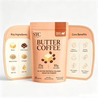 Café au beurre de qualité, 25g de protéines, 10g de collagène, 20 portions, marque privée, OEM, ODM, prix d'usine, vente en gros