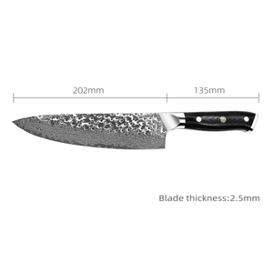 มีดเชฟดามัสกัสด้ามมีดสแตนเลสใบมีดเหล็กดามัสกัสสำหรับใช้ในครัว - Product Image 5