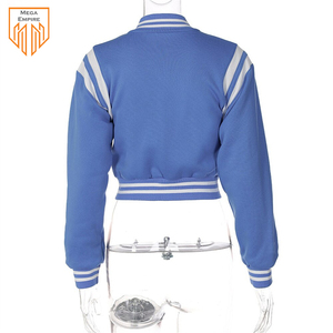 Chaquetas de béisbol de retales para mujer, chaqueta recortada de equipo universitario, ropa de calle Vintage, prendas de vestir de otoño - Product Image 3