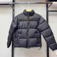 Blouson matelassé color block avec col noir, fermeture éclair, coupe-vent, manteau court décontracté d'hiver unisexe