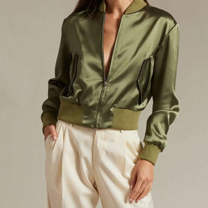 2024 dernier modèle de haute qualité OEM conception femmes blouson aviateur grande taille veste universitaire Offre Spéciale d'approvisionnement en gros pour les dames - Product Image 3