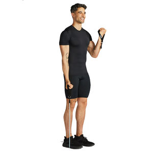 Haut en jersey à manches courtes noir pour homme T-shirt de fitness respirant à séchage rapide Chemise de compression à motif solide - Product Image 4