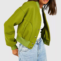 Veste universitaire personnalisée brodée pour femmes, écologique, avec doublure en peau de mouton, tissu en nylon respirant, finition de qualité