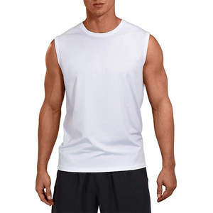 Personnalisé de haute qualité été sans manches respirant gym course hommes vêtements de fitness gym débardeur gilets 100% coton hommes débardeurs - Product Image 3