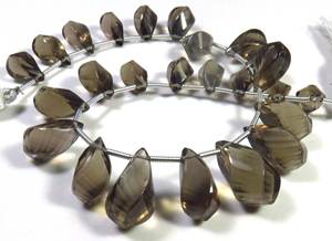 พลอยควอตซ์สโมคกี้ทรงหยดน้ำ ขนาด 10-17 มม. คุณภาพสูง สีน้ำตาลธรรมชาติ รูปทรงบิดเกลียว จำนวน 25 เม็ด ความยาว 9 นิ้ว สำหรับงาน DIY - Product Image 4