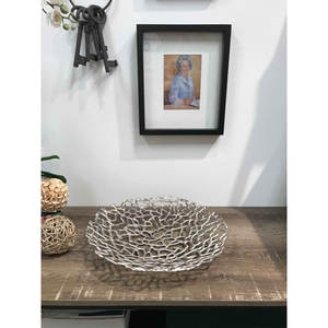 Bols en métal en aluminium revêtus d'argent fabriqués à la main détaillant parfait pour les cadeaux centre de table bol à fruits en métal en gros - Product Image 4