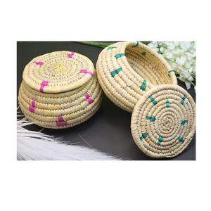 Cesta de hierba Sabai hecha a mano, forma circular, tejido decorativo resistente para almacenamiento rústico ecológico, interiores sostenibles - Product Image 5