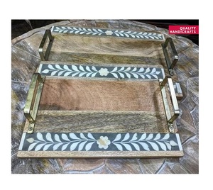 Best Design <b>Mother</b> Pearl Acrylic Serving Trays Quality Handicrafts for Home and Restaurant Use Wood Bone Inlay Kitchenware - Product Image 4