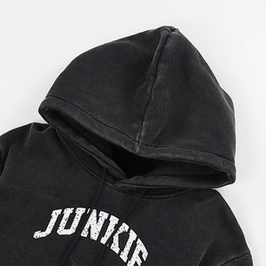 Sweat à capuche ample en coton coupe classique, design OEM, logo personnalisé, pour homme, hiver, molleton épais - Product Image 4