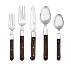 Vaisselle occidentale de style japonais en bois massif avec manche en bois Hali Couteau à steak Fourchette Cuillère Ensemble de quatre pièces Ensembles de couverts en acier inoxydable - Product Image 2