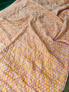 Manta Dohar de Algodón Acolchada Hecha a Mano en Jaipur con Estampado Floral - Product Image 2