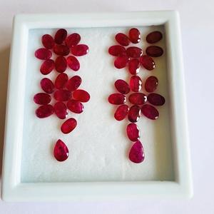 Belles boucles d'oreilles rubis paire avec luxe et style exclusif pierre naturelle avec qualité AAA et lustre sans aucun traitement - Product Image 2