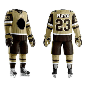 Tenue d'équipe de hockey sur glace personnalisée avec logo imprimé - Nouveau design de maillot et de pantalon 100% polyester antibactérien et à séchage rapide - Product Image 1