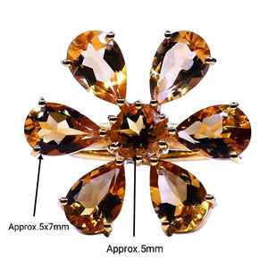 Bague Citrine plaquée or en argent sterling 925 - Product Image 6