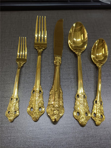 18/10 thép không gỉ thiết lập dao kéo vàng sang trọng thanh lịch Flatware thìa dĩa và dao cho các sự kiện - Product Image 6