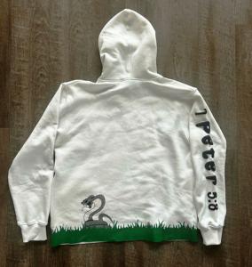 Pull blanc lavé pull à capuche épaule tombante poids lourd bouffée impression sweats à capuche pour hommes de haute qualité pull à capuche - Product Image 1