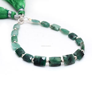 Émeraude naturelle à facettes 7x5 à 8x6mm perles de pierres précieuses en forme de rectangle classique en gros 6 brins pour la fabrication de bijoux créatifs - Product Image 3