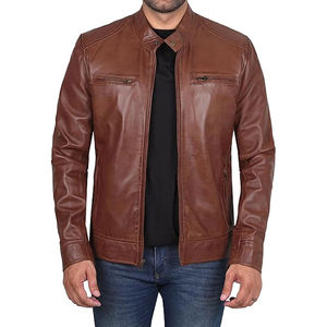 Premium Quality Biker <b>Men's</b> Leather Jacket Custom Front Zips <b>Men's</b> Fashion Leather Zip up Motorcycle Jackets For <b>Men</b> 2025 - Product Image 1