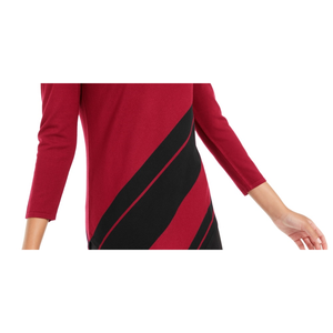 Tunica Asimmetrica a Righe Rossa da Donna Alfani - Taglie Petite e Medium - Top Casual - Product Image 3