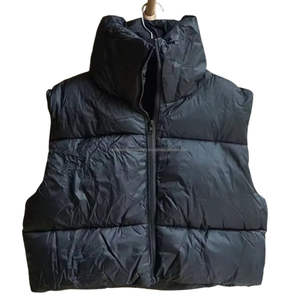 Mujeres Unisex personalizado color Puffer chaleco ligero invierno temporada sin mangas moda chaqueta parka abrigo - Product Image 1