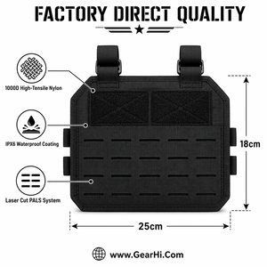 GearHi Water Resistant Reinforced Chest Rig 1000D Cordura Nylon Admin Panel Navigation Pocket Low Profile Mapping <b>File</b> Folder - Product Image 4